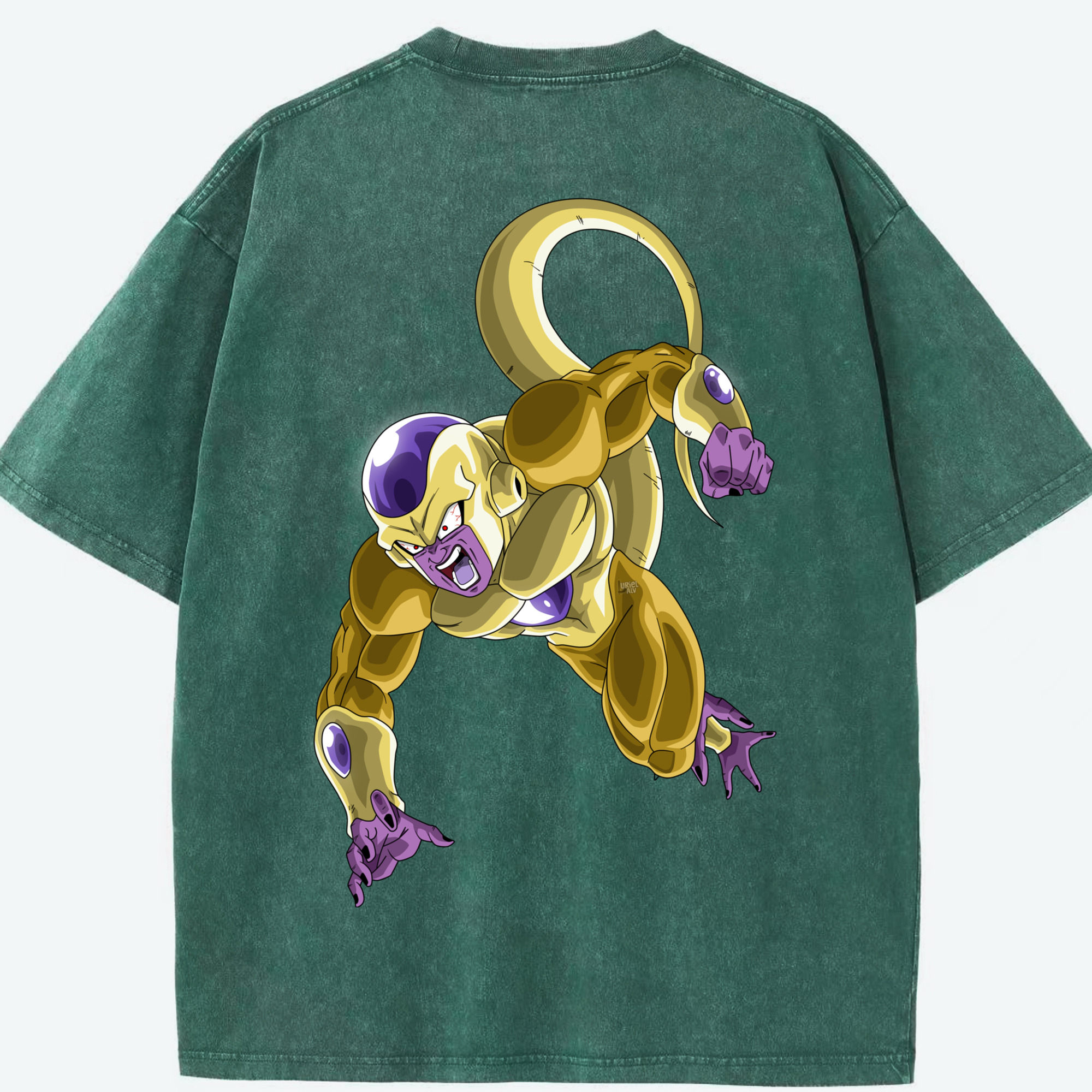（画像用） ドラゴンボール フリーザ DRAGON BALL Frieza 綿100% ヴィンテージ風 半袖Tシャツ（背面プリント）